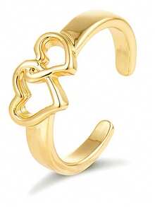 1/12件套波西米亚风18K镀金多款立方氧化锆可调节脚趾戒指套装，适合女性夏季海滩及日常佩戴 - 金色 - 查看 20
