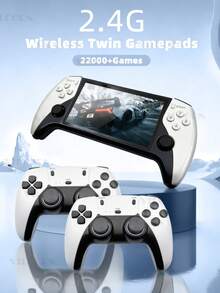 SF3500 FHD 复古掌上游戏机，5 英寸 IPS 屏幕，支持双人 PS1/MAME 经典游戏 - 白色 - 查看 3