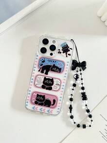 Funda protectora de teléfono suave y a prueba de caídas con diseño de gato de dibujos animados compatible con iPhone 17/ 17 Pro/ 17 Pro Max/P15 Pro Max, nueva funda protectora de moda para mujeres para iPhone 14 Pro Max, P13/XS/XR, P11/7 Plus 8P/78ES2, con orejas de gato y diseño transparente y grueso - Multicolor - Ver 3