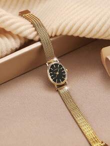 Đồng hồ thạch anh nhỏ gọn, đa chức năng, thiết kế sáng tạo dành cho nữ, phù hợp để đeo hàng ngày, làm quà sinh nhật, quà tựu trường, quà Lễ Tạ ơn, quà lãng mạn. Món quà hoàn hảo! - Vàng - Xem 3