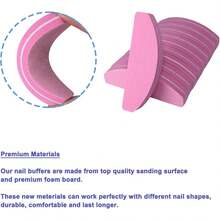 20 miếng mài móng tay, dũa móng hai mặt độ nhám 100/180, khối mài móng tay cầm tay có thể giặt được, hình cong (Màu hồng) - màu đen - Xem 11