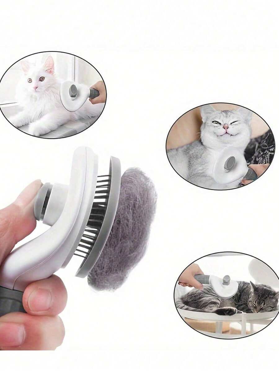 1 件宠物必备用品,细齿宠物梳,专为猫咪设计,可用作狗狗脱毛刷、跳蚤梳、宠物梳、宠物用品,自清洁针梳,适用于猫狗,适用于短毛和长毛宠物脱毛(不同批次产品,使用和质量不受影响) - 彩色 - 查看 1