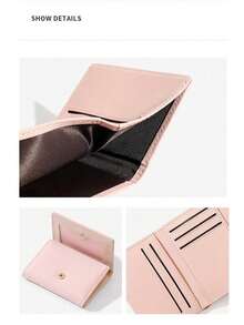 Bowknot Accent Minimalist Tri-Fold Women Wallet Multiple Card Slots Cute Cat Ear Design PU Snap Button Short-Style For Students Birthday Pink Bag Christmas Gifts Gift Thanksgiving For Women Wallet Purse Wallet Small Wallet - Hồng - Xem 4