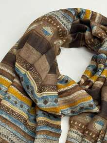 1pc Women's Simple Printed Scarf, Fashionable New Sunscreen Beach Shawl, Wrap - Multicolor - View 7