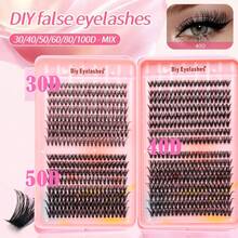 160D/120D/100D Faux cils individuels en mink moelleux 240 pièces DIY, effet 5D 0,07 mm D Curl Extension de cils dramatiques 10-18 mm Plateau mixte, outils de maquillage, extensions de cils individuelles grande capacité, convient pour une utilisation personnelle à domicile, convient pour le maquillage quotidien, le cosplay - D - Voir 16