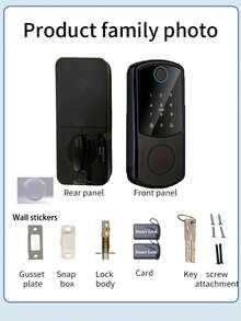 Fingerprint Smart Door Lock - Keyless Entry Door Lock Latch - 99 Biometric Fingerprint & 99 User Passwords, Multi-Function Unlocking (Password/Fingerprint/IC Card/Key), One-Key Auto Lock, Easy Installation Intelligent Electronic Fingerprint Door Lock - Black - View 8