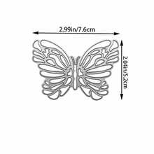 Troqueles de corte de metal con marco de mariposa y encaje, set de manualidades para tarjetas, papel de estampado, troquelado, herramientas de scrapbooking, plantilla, bolsa de almacenamiento y suministros relacionados - blanco plateado - Ver 3