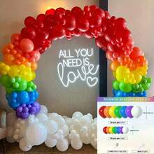 175 Rainbow Balloon Arch Set, Rich In Colors, Suitable For Birthday And Summer Parties, Wedding Decoration, Birthday Decoration, Anniversary Decoration, Holiday Decoration, Celebration Decoration, Party Decoration Supplies - Rainbow Balloon Set - View 7