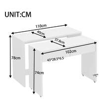 Desk/Shelf + Chest Of Drawers - Compact 2-In-1 Desk, Extendable, Made Entirely Of 1.8 Cm Thick Wood, Equipped With Casters, Flexibly Combinable, Folding Desk - White + Particleboard - View 3