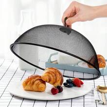 1/3pcs Reusable Metal Mesh Dome Cover - 30cm Round Top Barbecue Picnic Camping Anti-Insect Net Cover - Durable Outdoor Tabletop Anti-Insect Net, Black Picnic Food Protective Net - Black - View 11