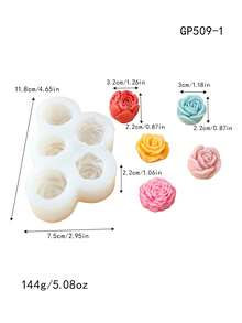 Khuôn nến silicon mới, kích thước từ 1 đến 5, khuôn nến thạch cao hình nụ hoa mini thủ công. - Trắng - Xem 6