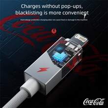 Coca-Cola C-7 USB C Cable, 60W High-Speed Charging With Smart Chip Protection, Leak-Proof & Design, Universal Type-C Cord For Laptops, Tablets, Phones, And Gaming Devices - White - View 3
