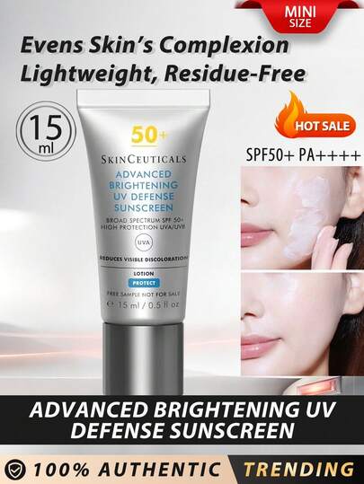  SkinCeuticals [Mini] Advanced Brightening UV Defense Sunscreen SPF50+ PA++++ 15ml / Dual-Action Sunscreen Helps Protect Against UV-Induced Discolouration And Evens Skin's Complexion