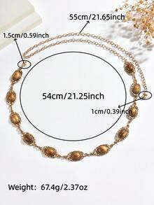 1 Stück Vintage Boho-Stil Kaffeefarben Metall Kette Bauchkette, geeignet für den täglichen Gebrauch von Frauen, Bauchtanz, Partys, Bankette und jeden Anlass, auch ein tolles Geschenk - Kaffeefarbe - Übersicht 5
