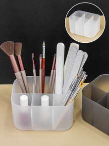 6-Grid Manicure Tool Box & Nail Art Brush Organizer, Desktop Storage Case For Nail Tools & Makeup Accessories, Suitable For Salon & Home Use - Multicolor - View 5