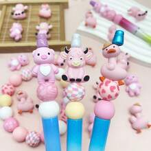 25/34/43/52pcs 3D Pig, Cow, Duck Silicone Bead Set - Cute Animal Shaped Beads - Suitable For DIY Keychain, Necklace, Bracelet, Pen Decoration, Jewelry And Pendant Crafts - Great For Holiday And Birthday Gifts - Pigs, Cows, and Ducks - View 6