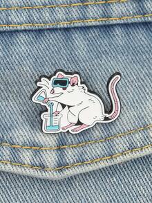 实验室老鼠科学珐琅胸针 | 可爱的化学小老鼠胸针，适合装饰背包、外套和科学爱好者 - 彩色 - 查看 1