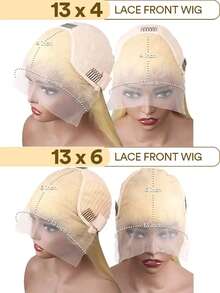 180% 密度 613 金色直发 13x4 透明蕾丝前额假发 直发 巴西原生人发 蕾丝前额假发 女士款 35.56-96.52厘米 - S613 - 查看 7