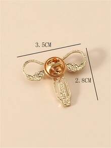1pc Fashionable Rhinestone Hollow Uterus Shaped Brooch, Advocating Women's Health - Gold - View 3