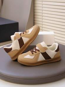 New Colorblock Sneakers, Retro Outdoor Sports Casual Shoes For Toddler Boys And Girls - Apricot - View 3