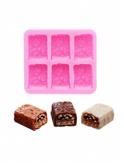 1pc Pink Liquid Silicone Material Silicone Mold, Imitation Mini Cream-Filled Chocolate Shaped Silicone Mold For Making Resin Accessories, Cream Gel DIY Cartoon Hair Clips, Charms, Decorative Imitation Cream-Filled Chocolate Food Craft Supplies