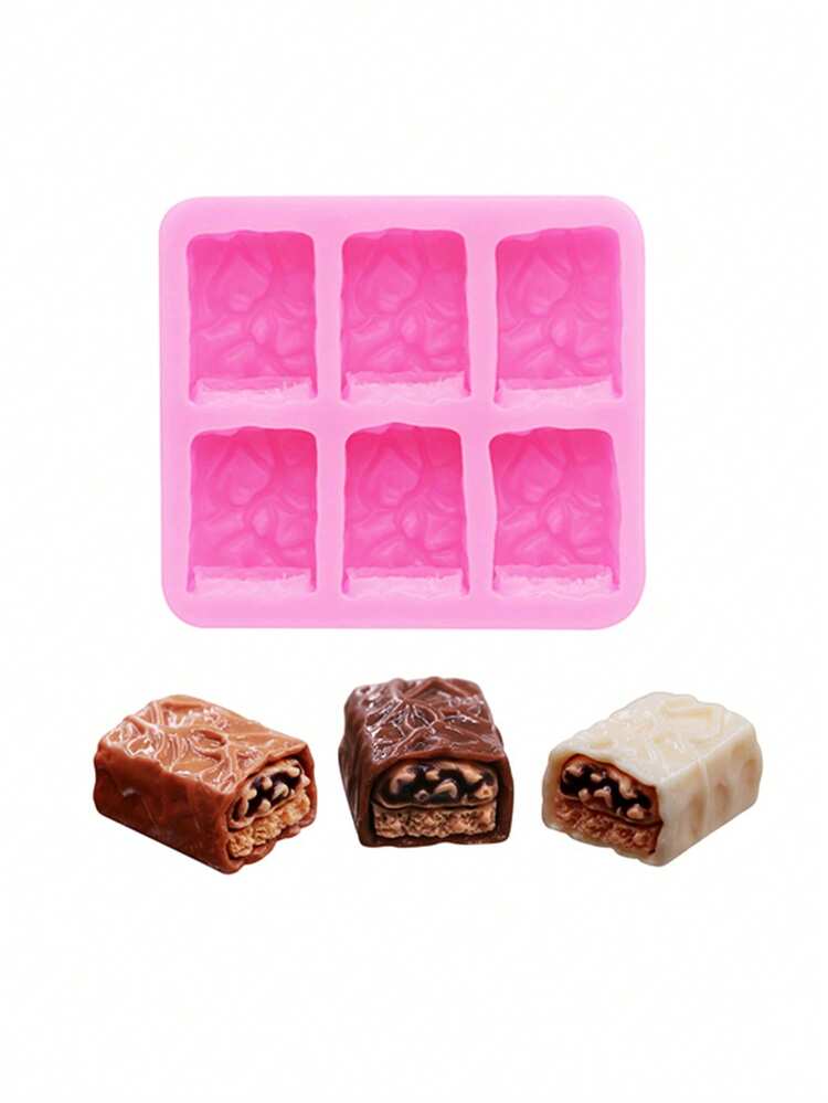 1 khuôn silicon lỏng màu hồng, khuôn silicon hình sôcôla mini giả kem để làm phụ kiện nhựa, kẹp tóc hoạt hình DIY, mặt dây chuyền, đồ trang trí giả sôcôla nhân kem. - Hồng - Xem 1