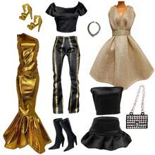 11.5-12 Inch Luxury Doll Fashion Outfit Set With Accessories, Designed For 1/6 BJD Dolls, Multiple Styles Suitable For Doll Dressing, Can Be Used As Holiday Gifts - Multicolor - View 5