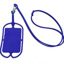 可调节颈带手机支架，斜挎肩带设计，带卡槽，通用硅胶挂绳 - 彩色 - 查看 5