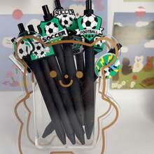 Creative Minimalist Cartoon World Cup Football Sports Themed Retractable Ballpoint Pen, Random Color, Campus Football Series Pressurized Neutral Pen - Sets - View 3
