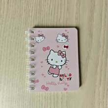 SANRIO 4本可爱粉色螺旋装订A5/A7笔记本，卡通便签本，日记本，账簿，学校办公用品，返校礼物 - 彩色 - 查看 8