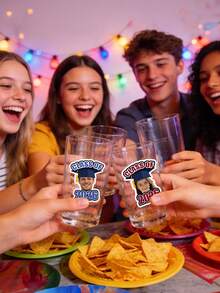 8/16/36pc Custom Personalized Graduation Commemorative Cup Sticker,Customized 2026 Graduation Stickers,Custom Photo & Text,Perfect Graduation Party Supplies, Ideal For High School/College Graduates, Graduation Ceremonies & Parties Tableware ,Can Be Used For Special Items, Stationery, Water Cups, Tableware And Books, Graduation Season Party Decorations,Graduation Gift - Multicolor - View 4