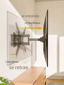 Soporte de pared PARA 32"- 55" ~para monitor de TV de movimiento completo con giro suave, inclinación y extensión, para la mayoría de televisores y monitores de visualización plana - Negro - Ver 5