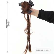 女士蝴蝶结球头假发，自然逼真，爪夹式凌乱发髻假发，蓬松高发盘发接发 - 彩色 - 查看 5