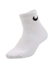 耐克男女通用三双装训练袜，舒适透气中筒袜，2026年春季新品 SX4706-101 - 白色 - 查看 4