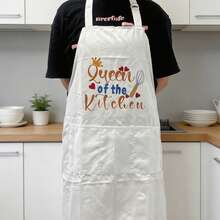 1pc Kitchen Apron, Cooking Apron With 3 Pockets, Unisex Adjustable Neck Strap Chef Apron, Suitable For Men And Women - A - View 4