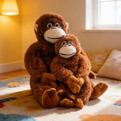 1个可爱卡通大猩猩毛绒玩偶，萌猴毛绒枕头，多种尺寸可选，动物园大猩猩玩偶，宠物毛绒玩偶，睡眠枕头，家居装饰，送给孩子、女朋友、母亲节的礼物