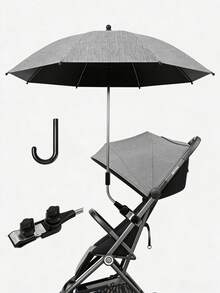 1pc Detachable Sun Shade Umbrella For Baby Carriage, Stroller, Tricycle, Pram, Sunlight & Rain Protection Accessory - Multicolor - View 19
