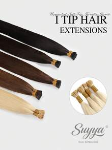 SUYYA 16 Inch 80g Human Hair Extensions, Blonde Bleached Real Human Hair, Women's Natural Hair Tapered Ends Hair Extensions - S613 - View 1
