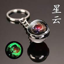 1 chiếc móc khóa phụ kiện mới hình hệ mặt trời, mặt dây chuyền hình thiên hà, tinh vân, thời gian, đá quý, móc khóa 9 hành tinh, mặt trăng và thiên hà, móc khóa Trái đất pha lê hai mặt. - Nhiều kiểu dáng - Xem 16