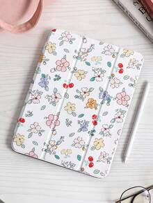 1 件装彩色樱花图案彩绘平板电脑保护套，兼容 iPad Mini 4/Mini 5/Mini 6/Mini 7/Air/Air 2/9.7/10.2/10.5/Air 4/Air 5/10.9/Pro 11 英寸/第十代/Air 11 英寸 (M2)-2024/Pro 11 英寸 (M4)-2024/Air 11 英寸 (M3) 2025/(A16) 11 英寸第十一代 2025，Galaxy Tab A8 10.5 英寸 2022，带 Apple Pencil 插槽、三折支架、TPU 软边保护、磁吸式睡眠/唤醒功能，休闲/趣味/治愈/个性化平板电脑保护套 - 彩色 - 查看 3
