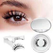 1对CC卷翘磁性假睫毛,配有专业睫毛夹,无需胶水即可重复使用,非常适合眼睑下垂人士。自然卡通睫毛夹,自然睫毛混合设计,3D立体假睫毛条,打造迷人眼部提升效果。睫毛延长套装,适合日常佩戴、工作、学习、旅行、派对等场合,也是送给女士的绝佳圣诞礼物。 - 黑色 - 查看 12