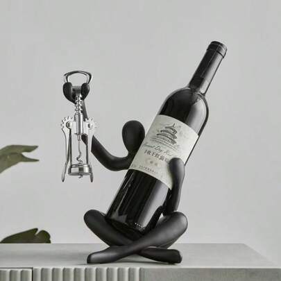 Giá đỡ chai rượu hình nghệ thuật trừu tượng hiện đại, kệ rượu trang trí phong cách và sáng tạo cho phòng khách, lối vào, tủ rượu, điểm nhấn trang trí nhà cửa.