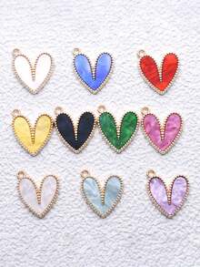 10个/20个/50个/100个随机混装合金桃心爱心吊坠 DIY饰品制作配件 - 心形 - 查看 3