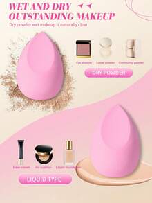 5pcs Random Shape Makeup Sponges, Suitable For Cream And Powder Concealer, Loose Powder Makeup Tools - Multicolor - View 5