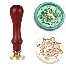 1 con dấu sáp Iris Series, có các chữ cái từ A đến Z, con dấu đơn kèm cán gỗ hồng mộc, kiểu dáng cổ điển, dùng cho quà tặng thủ công, niêm phong phong bì, thiệp chúc mừng ngày lễ, thiệp mời đính hôn/cưới, gói quà, không bao gồm sáp. - Bộ thư Iris - Xem 19
