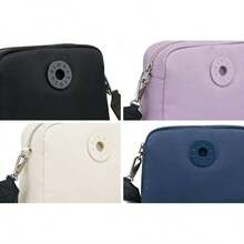 Bimba Y L – Nylon Crossbody Bag, Lightweight, Casual Shoulder Bag With Round Logo Detail, Adjustable Strap For Women, Ideal For Daily Use And Travel. - 象牙 - 查看 5