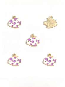 10pcs/20pcs/50pcs/100pcs Random Mixed Small Fish & Ocean Themed Zinc Alloy Dangle Jewelry Accessories, DIY Craft Supplies - Little Fish - View 31