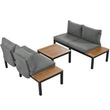 Outdoor Table & Chair Sets - Grey - View 8