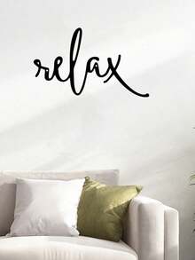 1pc Black Metal "Relax" Wall Decor Inspired By Art Deco - Modern Bathroom Decor Sign - Hanging Bathroom Decoration - Wall Mounted Iron Sculpture, Home Decor Accent, Room Decoration, Wall Art Gift, Birthday & Graduation - Nhiều màu - Xem 4