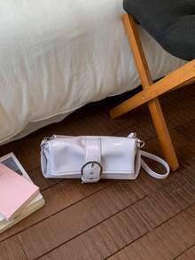 Túi xách thời trang cổ điển, túi đeo chéo bằng da mềm, túi đeo vai/đeo chéo đa năng tối giản, phong cách thường ngày. - Màu tím - Xem 7